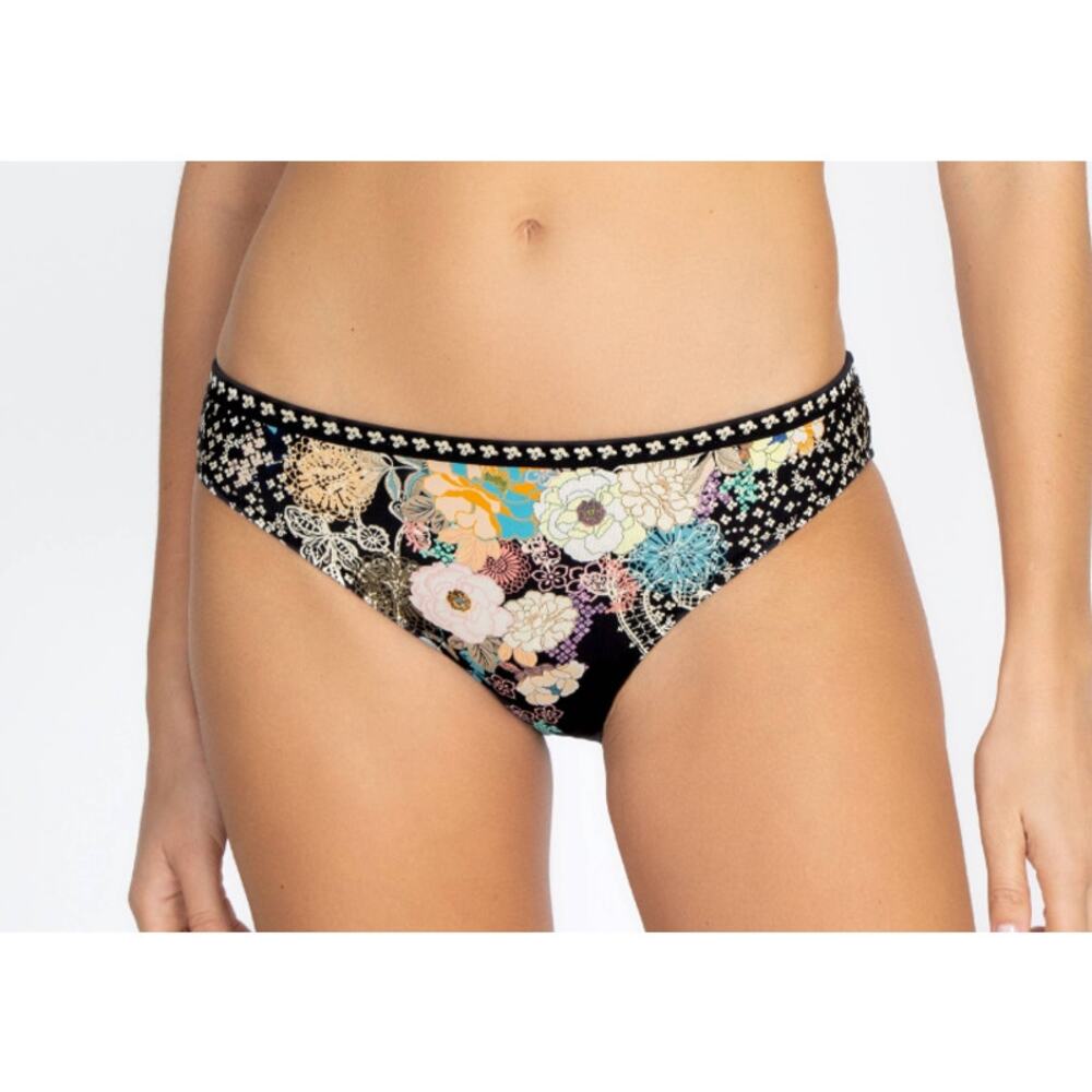 Johnny Was *MILA* Hipster Bikini Bottom | XL, Black Floral NEW $88